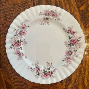 Royal Albert bone china plate in the "Lavender Rose" pattern